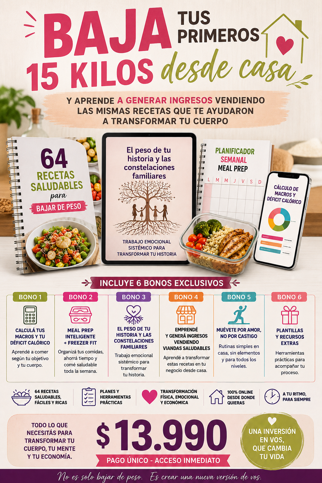 Baja tus primeros 15 kilos desde casa